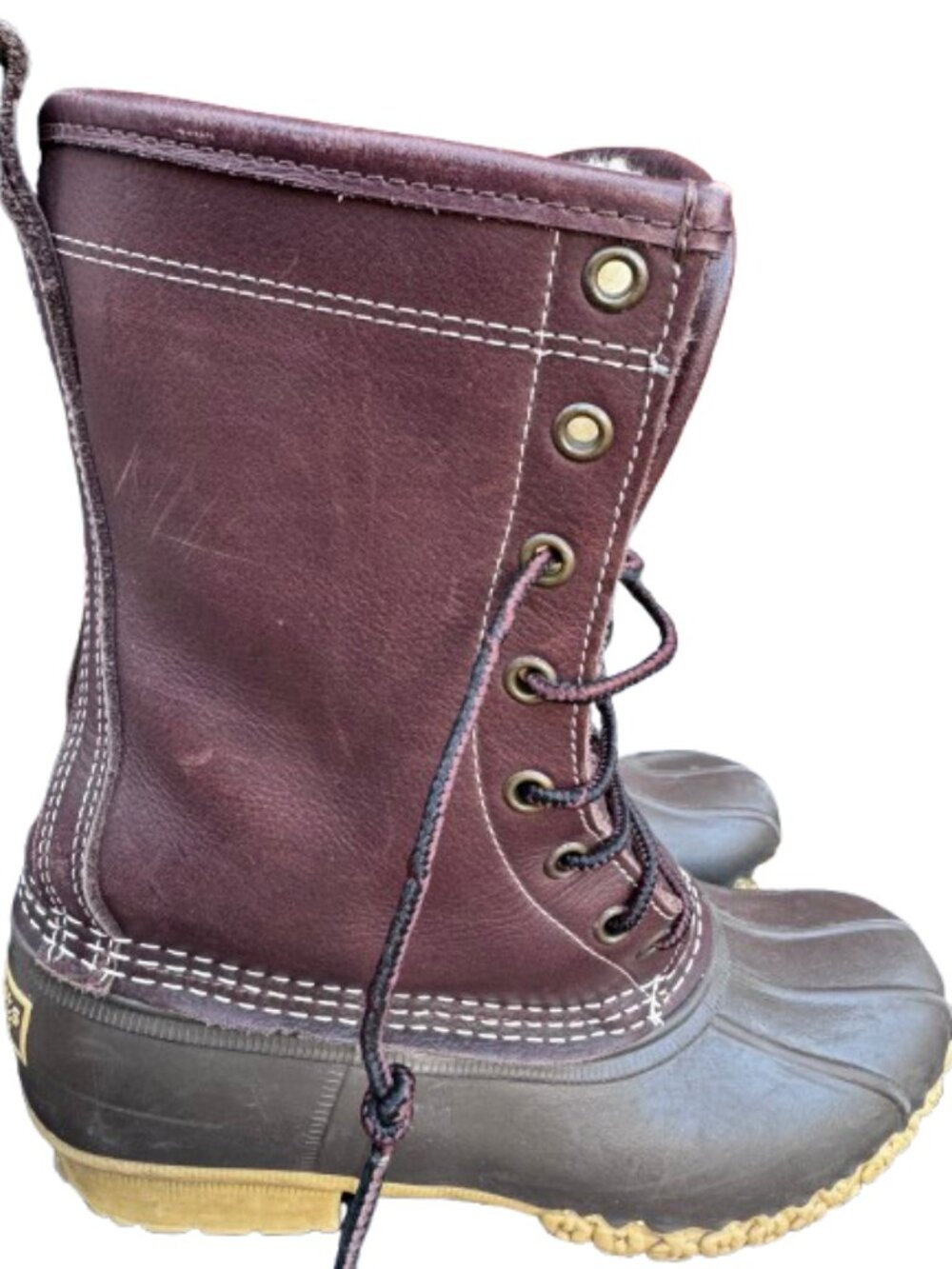 L.L.Bean Bean Boot 10” Shearling-Lined Duck Boots Brown on Brown Women's US 8 M - Picture 10 of 16